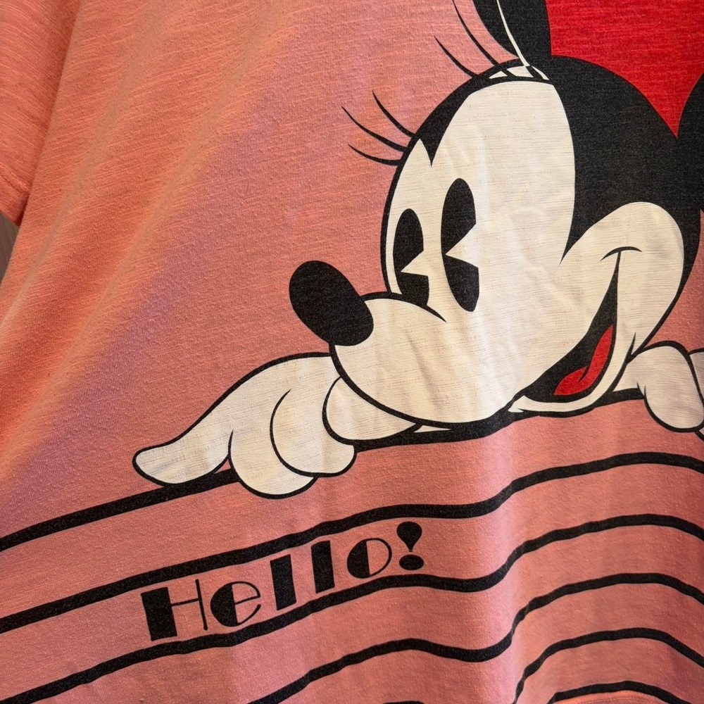 Disney Minnie Mouse Hello Pink Graphic Tee Womens 3XL Plus Size Disneycore Shirt - Picture 3 of 8